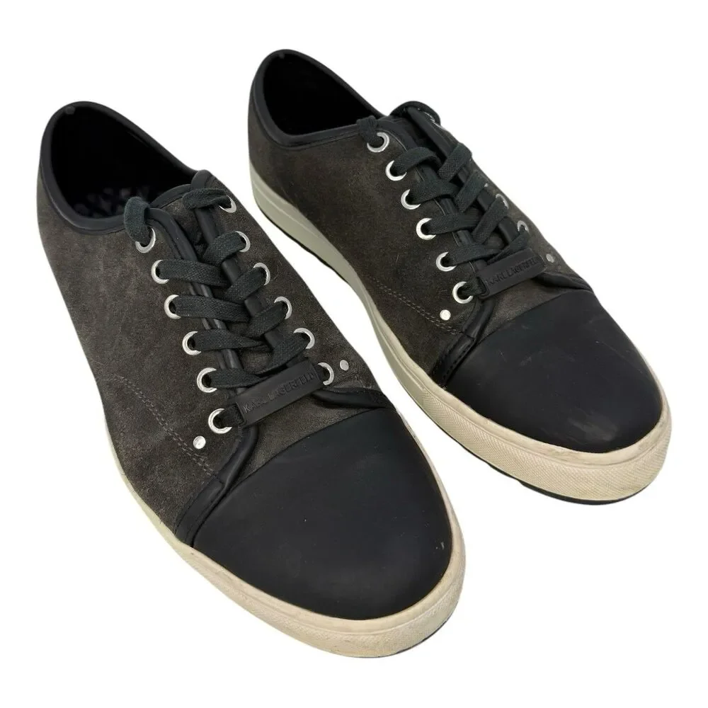Karl Lagerfeld Paris Men's Lace Sneakers Low Top Shoes Suede Leather Size 10.5